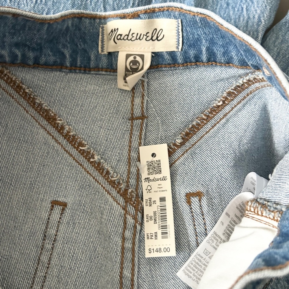 NEW Madewell The Perfect Vintage Wide-Leg Jean Harding Wash Button Fly Size 26 - Picture 7 of 9